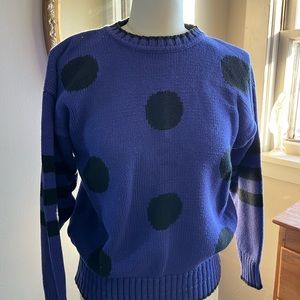 Circa 80s LizSport Purple Polka DotCotton Sweater
